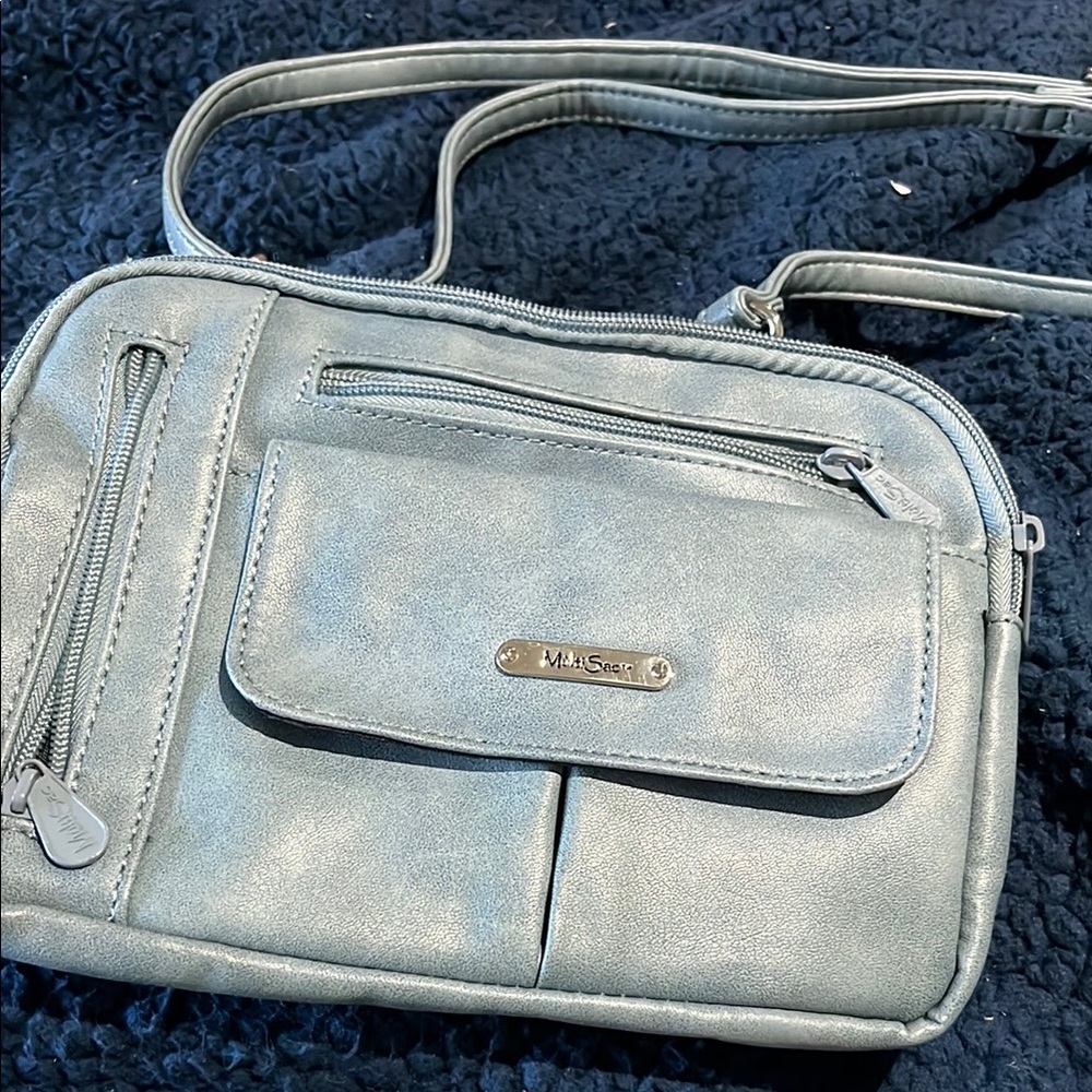 Blue Grey Crossbody Bag